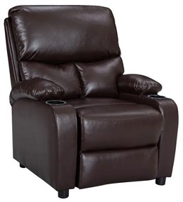 Intrahome Πολυθρόνα relax με ποτηροθήκη Gartia Intrahome  καφέ PU 79x94x102εκ | SKU: INTRAPA-370111113