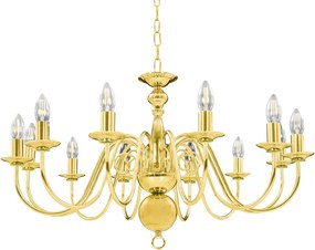 vidaXL Πολυέλαιος Χρυσός με 12 Ντουί Ε14