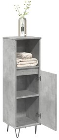 vidaXL Ντουλάπι Μπάνιου Γκρι Σκυροδέματος 30x30x100 εκ. Επεξ. Ξύλο