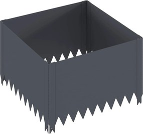 vidaXL Περίγραμμα γκαζόν 4 τμχ. 60 x 60 x 35 cm Ατσάλι Ανθρακί