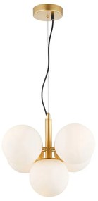 Φωτιστικό Οροφής Κρεμαστό Nefeli 4299700 E14 5xMax 40W 41x150cm Opal-Gold Viokef