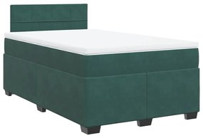 Κρεβάτι Boxspring με Στρώμα Σκούρο Πράσινο 120x190εκ. Βελούδινο - Πράσινο