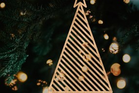 Σετ των 2 Intra απο ξύλο plywood  Χρώμα wenge 3mm-4mm πάχος - Στολίδι Χριστουγεννιάτικου Δέντρου με Δίασταση 6x6 cm INTRAFABR-105129161