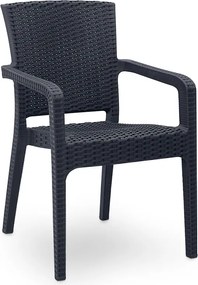 Πολυθρόνα πολυπροπυλενίου Clio Megapap recycled χρώμα ανθρακί 57x55x86εκ.