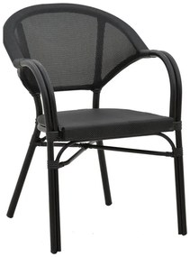 Καρέκλα - Πολυθρόνα Elyza μαύρο αλουμίνιο-μαύρο textilene 57x62x84 εκ. 57x62x83 εκ.