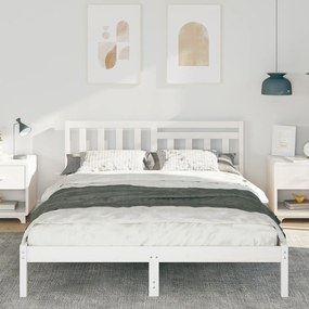 vidaXL Σκελετός Κρεβατιού Λευκό 140 x 200 cm Συμπαγές ξύλο πεύκου