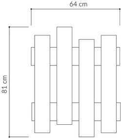 Κρεμάστρα τοίχου Wave Megapap χρώμα λευκό 64x4x81εκ.