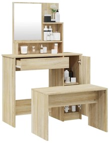 vidaXL Μπουντουάρ Σετ Sonoma Δρυς 86,5x35x136 εκ.