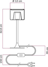 Επιτραπέζιο Πορτατίφ MAG-Y με Διάφανο Λαμπτήρα Ghost και Στρογγυλή Βάση Μπρονζέ