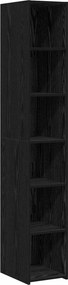 vidaXL Highboard Μαύρη Δρυς 30 x 41 x 185 εκ. Επεξεργασμένο Ξύλο