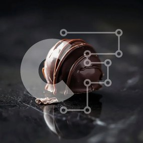Intra Συλλεκτικό Ξύλινο Παζλ Plywood  4mm - Μπάλα σοκολάτας σε σκοτεινή επιφάνεια Σε Ξύλινο Κουτί - Διαστάσεις: 10x10 cm – 25 κομμάτια
