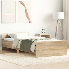 vidaXL Σκελετός Κρεβατιού Sonoma Δρυς 80 x 200 cm Επεξεργασμένο Ξύλο