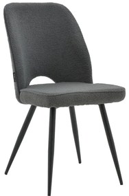 Καρέκλα Renish pakoworld μπουκλέ γκρι-μεταλλικό μαύρο πόδι 47x61x85εκ