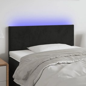 Κεφαλάρι Κρεβατιού LED Μαύρο 100x5x78/88 εκ. Βελούδινο 3121376
