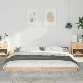 vidaXL Σκελετός Κρεβατιού Καφέ 200 x 210 cm Μασίφ ξύλο πεύκου