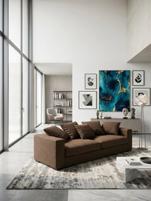 Καναπές Pilo Τριθέσιος-225φ 90β εκ-Σοκολατί