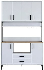 Ντουλάπι Κουζίνας 893RAN4957 120x40x198,6cm White Μοριοσανίδα, Μελαμίνη