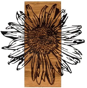 Διακοσμητικό Τοίχου Daisy 279ENZ1808 56x58cm Walnut-Black Wallity Μέταλλο,Ξύλο