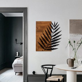 Decorative Wooden Wall Accessory Leaf3 Metal Decor Black
Walnut