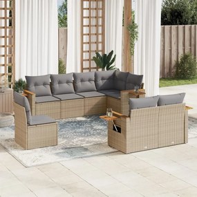 vidaXL Patio Sofa Set 8-θέσια Beige and Grey