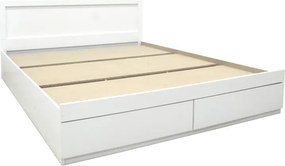 Κρεβάτι Olympus pakoworld με συρτάρι σε λευκή απόχρωση 120x200εκ