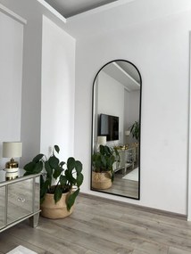 Stewehome Καθρέπτης Δαπέδου Οβάλ με Κομψό Σχεδιασμό μαύρο 180x50 cm