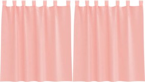 vidaXL Voile κουρτίνες με τσέπες ράβδου 2 τεμάχια Ροζ