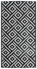 vidaXL Χαλί εξωτερικού χώρου ARAKIL Λευκό και μαύρο 80x150 cm PP