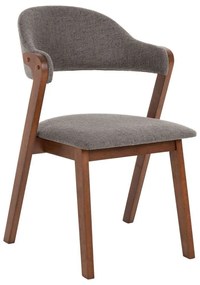 Καρέκλα Rider HM9734.01 59x59x83cm Ύφασμα & Rubberwood Walnut-Grey Rubberwood,Fabric