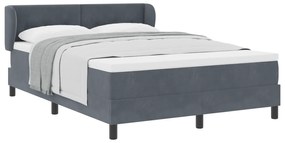 vidaXL Κρεβάτι Box Spring με Στρωση Στρώμα Σκούρο Γκρι 160x200 εκ. Βελούδο