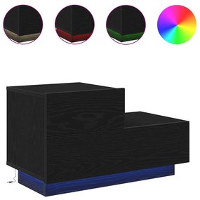 vidaXL Κομοδίνο Μαύρη δρυς 70 x 36 x 40.5 εκ. Επεξεργασμένο ξύλο