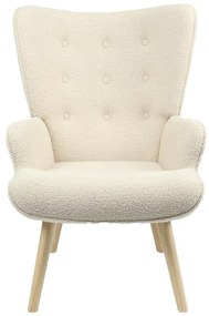 Πολυθρόνα Fluffy μπουκλέ κρεμ-φυσικό 75x69x96εκ 75x69x96 εκ.