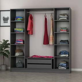 Τετραφυλλη Ντουλαπα Ανθρακι KALEO 52x270x210