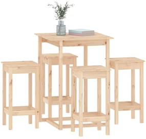 vidaXL Σετ Επίπλων Μπαρ 5 Τεμαχίων από Μασίφ Ξύλο Πεύκου
