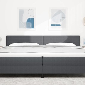 vidaXL LED Κεφαλάρι σε Απλό Σχεδιασμό Σκούρο Γκρι 100 εκ Υφασμάτινο Κορντούρας