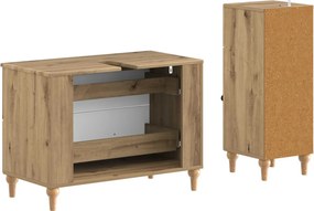 vidaXL Σετ Ντουλαπιών Μπάνιου 2 Τεμαχίων ALKMAAR Artisan Δρυς