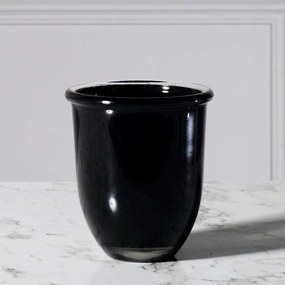 Βάζο Γυάλινο 6920-8 13x13x15cm Black Supergreens Glass