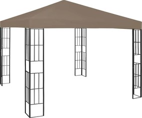 vidaXL Κιόσκι με Φωτάκια LED Taupe 3 x 3 μ.
