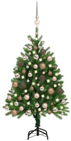 vidaXL Χριστουγεννιάτικο Δέντρο Τεχν. με LED & Μπάλες Πράσινο 120 εκ.