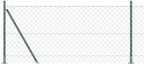 vidaXL Περίφραξη από Αλυσίδα με 7 Στυλωτές 0.8x10 μ Γαλβανισμένο Ατσάλι