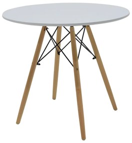 Τραπεζαρία Julita-Gaston pakoworld σετ 3τεμ σε απόχρωση φυσικό-λευκό Φ80x73εκ