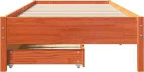 vidaXL Σκελετός Κρεβ. Χωρίς Στρώμα Καφέ Κεριού 100x200 εκ Μασίφ Πεύκο