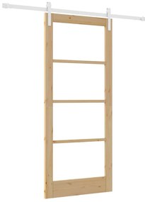 vidaXL Συρόμενη Πόρτα ORKDAL Καφέ 86 x 198.5 cm Μασίφ ξύλο πεύκου