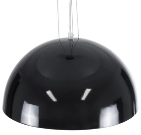 GloboStar SERENIA BLACK 01151 Μοντέρνο Κρεμαστό Φωτιστικό Οροφής Μονόφωτο 1 x E27 AC220-240V - Φ40 x Υ20cm - Μαύρο Γύψινο Καμπάνα - 5 Χρόνια Εγγύηση