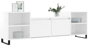 vidaXL Έπιπλο Τηλεόρασης Γυαλ. Λευκό 160x35x55 εκ. Επεξεργασμένο Ξύλο