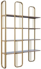 Βιβλιοθήκη Sierra 379VLV1307 125x28x180cm Gold