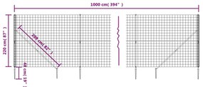 vidaXL Συρματόπλεγμα Περίφραξης Πράσινο 2,2 x 10 μ. με Καρφωτές Βάσεις