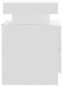 vidaXL Κομοδίνο Λευκό 40 x 35 x 52 εκ. από Επεξεργ. Ξύλο