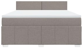 vidaXL Κρεβάτι Boxspring με Στρώμα Taupe 180x200 εκ. Υφασμάτινο