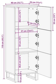 ΝΤΟΥΛΑΠΙ 40 X 34 X 110 ΕΚ. ΑΠΟ ΜΑΣΙΦ ΞΥΛΟ ΑΚΑΚΙΑΣ 377583